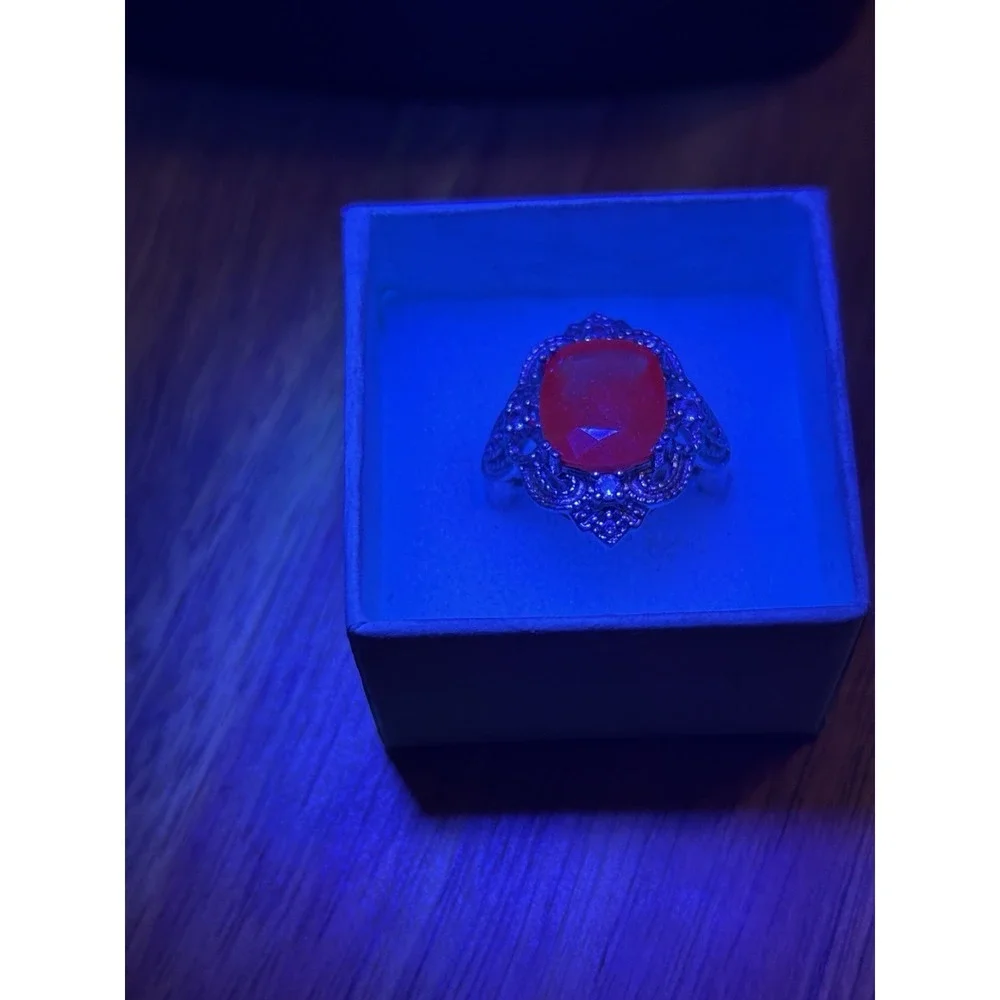 Sterling Silver Ruby Ring Size 6